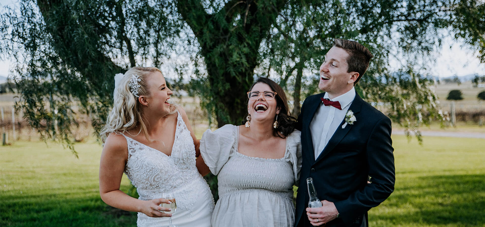 The Rural Celebrant Tamworth laughing with newly weds just after marrying them