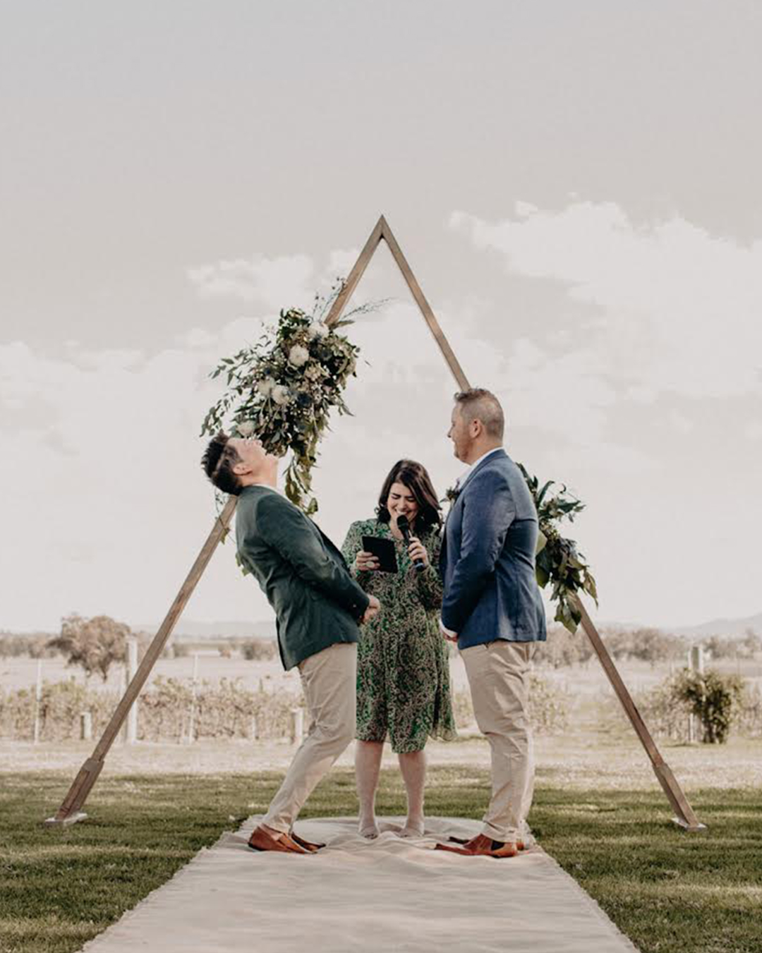 The Rural Celebrant Tamworth marrying a same sex couple at a winery